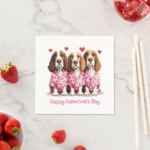 Happy Valentines Day Basset Hound Dogs Servet (Insitu)