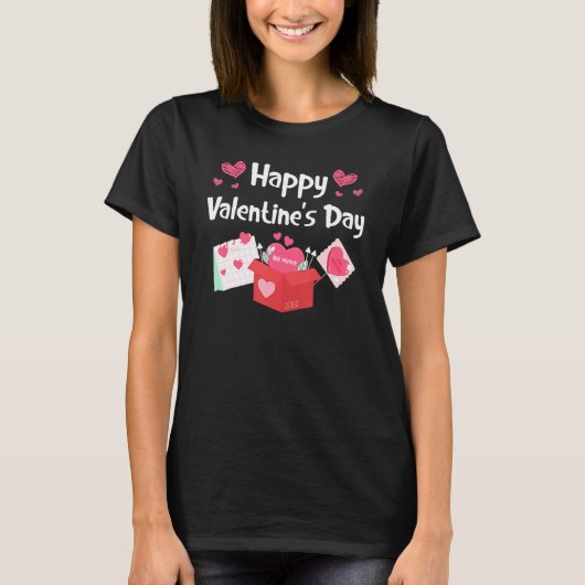 Happy Valentines Day Be Mine Cute Hearts V Day Paj T-shirt (Voorkant)