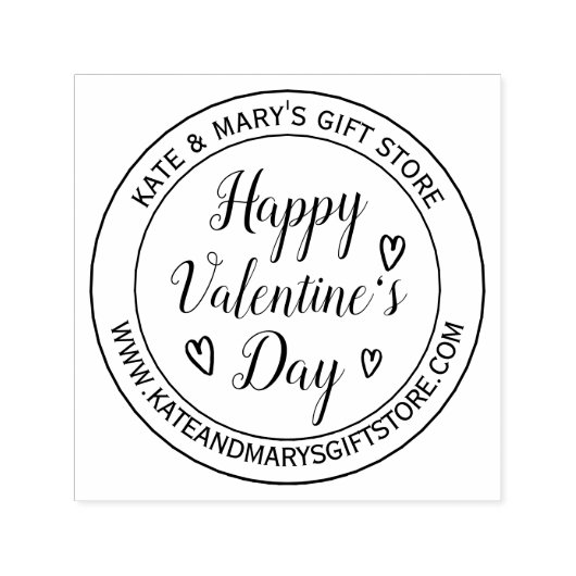 Happy Valentine's Day Bedrijfsnaam Website Zelfinktende Stempel (Design)