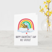 Happy Valentine's Day Bee-utiful Greeting Card Kaart (Gele Bloem)