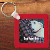 Happy Valentine's Day Best Daddy Schattige Dog Fot Sleutelhanger (Voorkant)