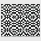 Happy Valentines Day Black en White Hearts Cadeaupapier (Vlak)