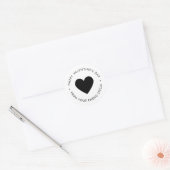 Happy Valentine's Day Black Heart  Ronde Sticker (Envelop)