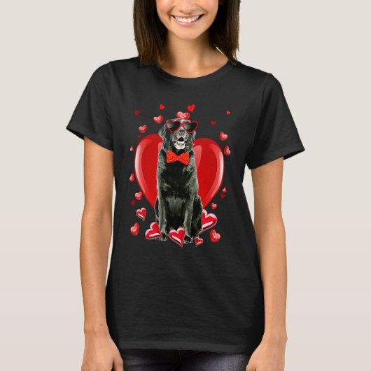 Happy Valentines Day Black Lab Dog V Day T-shirt (Voorkant)