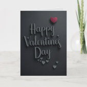 Happy Valentines Day Black Majestic Elegant Kaart (Voorkant)