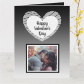 Happy Valentine's Day Black Ombre-fotokaart Kaart (Gele Bloem)