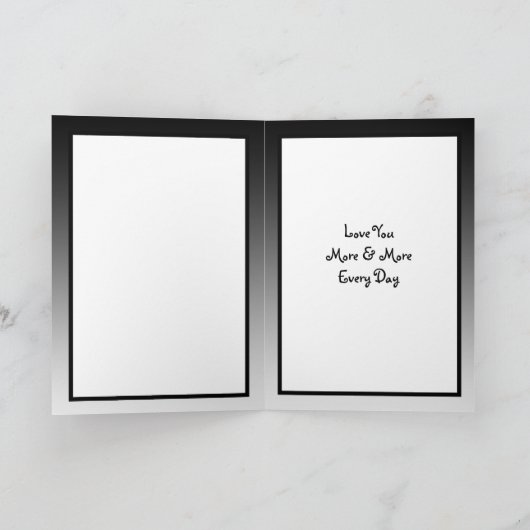 Happy Valentine's Day Black Ombre-fotokaart Kaart (Binnen)