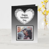 Happy Valentine's Day Black Ombre-fotokaart Kaart (Gele Bloem)