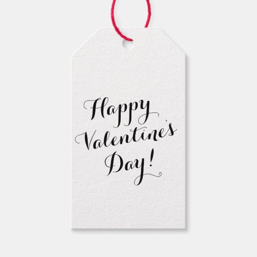 Happy Valentine's Day black script kalligrafie Cadeaulabel (Voorkant)