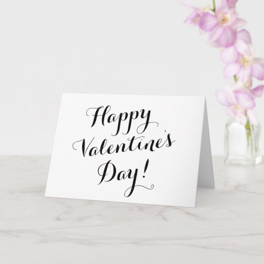 Happy Valentine's Day black script kalligrafie Kaart (Orchidee)