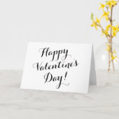 Happy Valentine's Day black script kalligrafie Kaart (Gele Bloem)