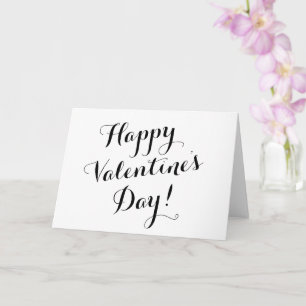 Happy Valentine's Day black script kalligrafie Kaart