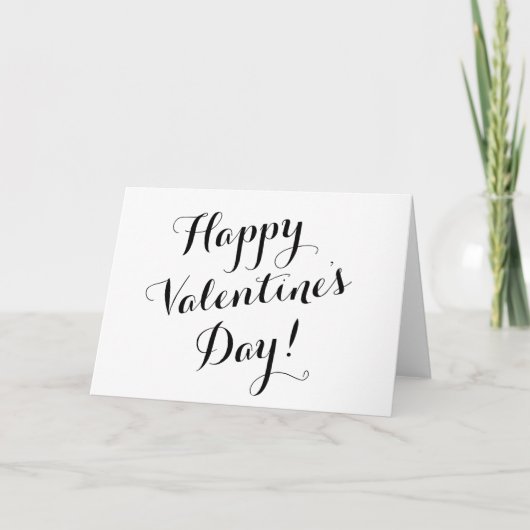 Happy Valentine's Day black script kalligrafie Kaart (Voorkant)