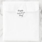 Happy Valentine's Day black script kalligrafie Ronde Sticker (Tas)