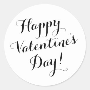 Happy Valentine's Day black script kalligrafie Ronde Sticker