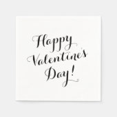 Happy Valentine's Day black script kalligrafie Servet (Voorkant)