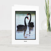 Happy Valentine's Day Black Swans Feestdagen Kaart (Achterkant)