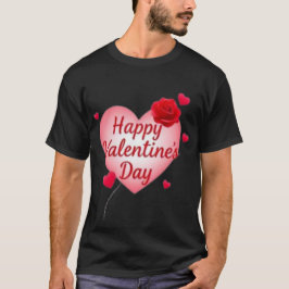 Happy Valentine's Day Black T-shirt