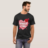 Happy Valentine's Day Black T-shirt (Voorkant volledig)