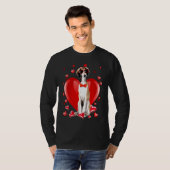 Happy Valentines Day Borzoi   Dog  V Day T-shirt (Voorkant volledig)