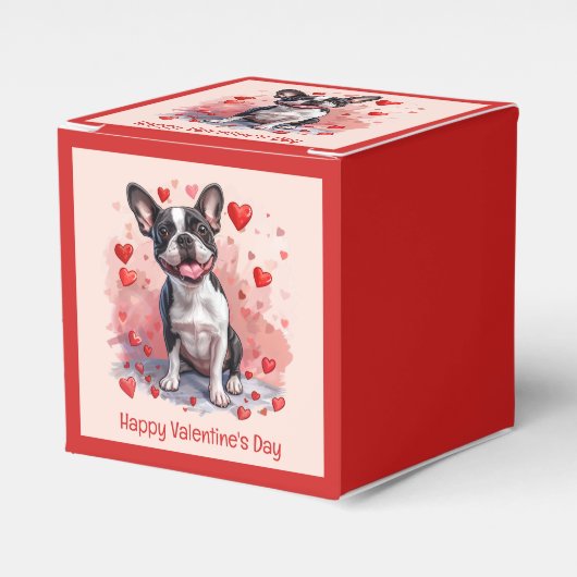 Happy Valentines Day Boston Terrier Dog Bedankdoosjes (Voorkant Zijde)