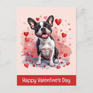 Happy Valentines Day Boston Terrier Dog Briefkaart