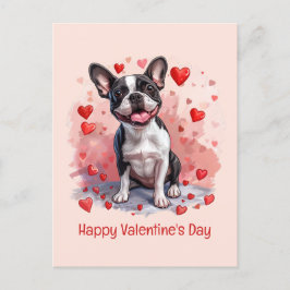 Happy Valentines Day Boston Terrier Dog Briefkaart