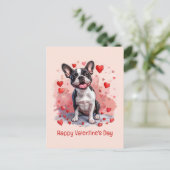 Happy Valentines Day Boston Terrier Dog Briefkaart (Staand voorkant)