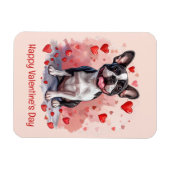 Happy Valentines Day Boston Terrier Dog Magneet (Horizontaal)