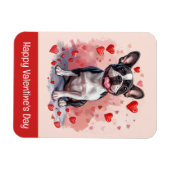 Happy Valentines Day Boston Terrier Dog Magneet (Horizontaal)