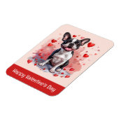 Happy Valentines Day Boston Terrier Dog Magneet (Linkerzijde)