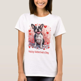 Happy Valentines Day Boston Terrier Dog T-shirt