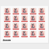 Happy Valentines Day Boston Terrier Dog Vierkante Sticker (Vel)