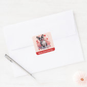 Happy Valentines Day Boston Terrier Dog Vierkante Sticker (Envelop)