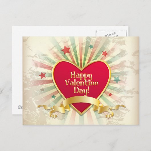 Happy Valentines Day briefkaart (Voorkant / Achterkant)