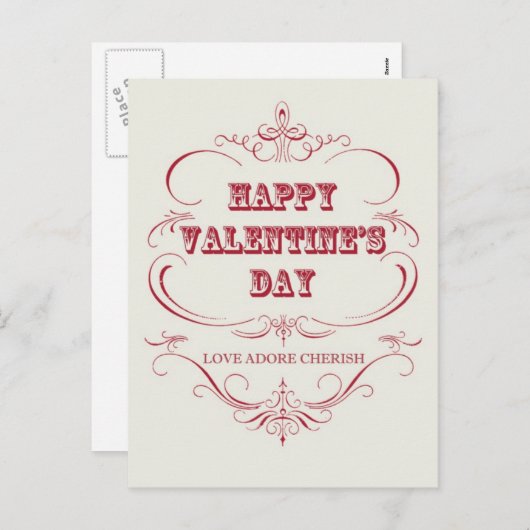  Happy Valentine's Day Briefkaart (Voorkant / Achterkant)