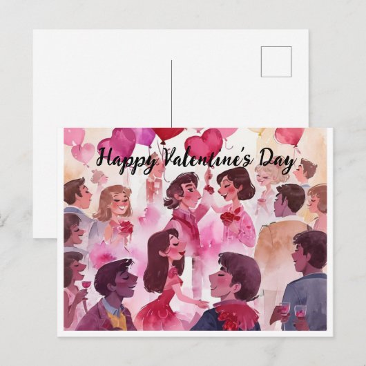 Happy Valentine's Day Briefkaart (Voorkant / Achterkant)