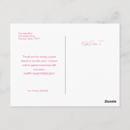 Happy Valentines Day Briefkaart (Achterkant)