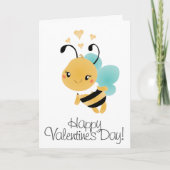 Happy Valentines Day Bumblebee Yellow Black Kaart (Voorkant)