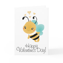 Happy Valentines Day Bumblebee Yellow Black