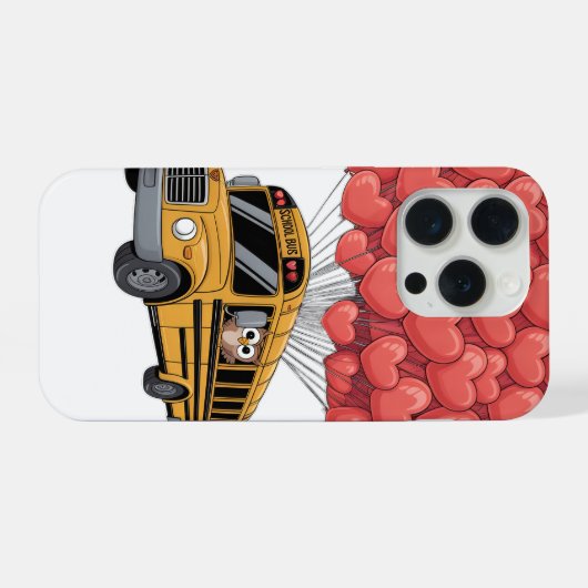 Happy Valentine's Day Bus with Owl iPhone Hoesje (Achterkant horizontaal)