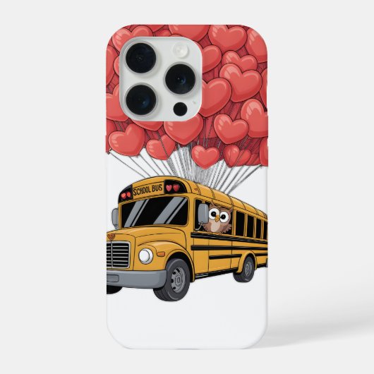 Happy Valentine's Day Bus with Owl iPhone Hoesje (Achterkant)