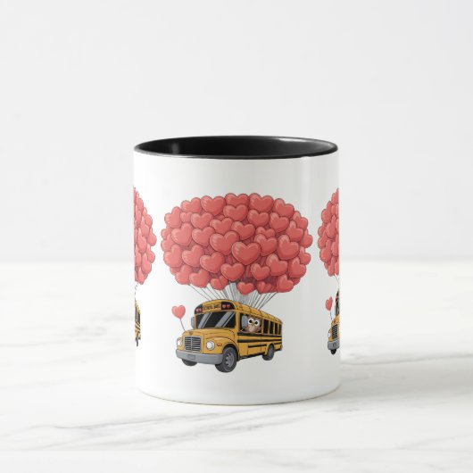 Happy Valentine's Day Bus with Owl Mok (Midden)