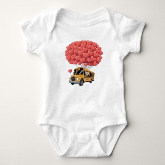 Happy Valentine's Day Bus with Owl Romper (Voorkant)