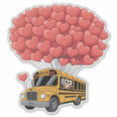 Happy Valentine's Day Bus with Owl Sticker (Voorkant)