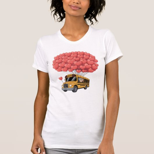 Happy Valentine's Day Bus with Owl T-shirt (Voorkant)