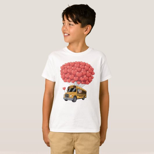 Happy Valentine's Day Bus with Owl T-shirt (Voorkant volledig)