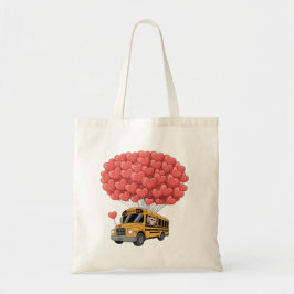 Happy Valentine's Day Bus with Owl Tote Bag