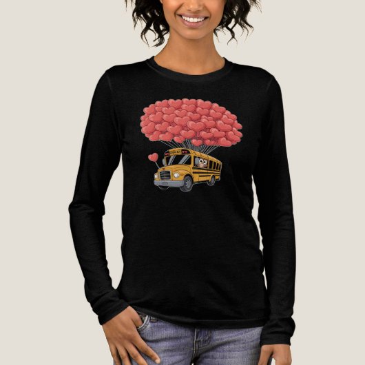 Happy Valentine's Day Bus with Owl Tri-Blend Shirt (Voorkant)