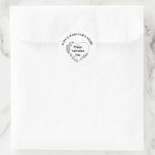 Happy Valentine's Day Business Name  Ronde Sticker (Tas)